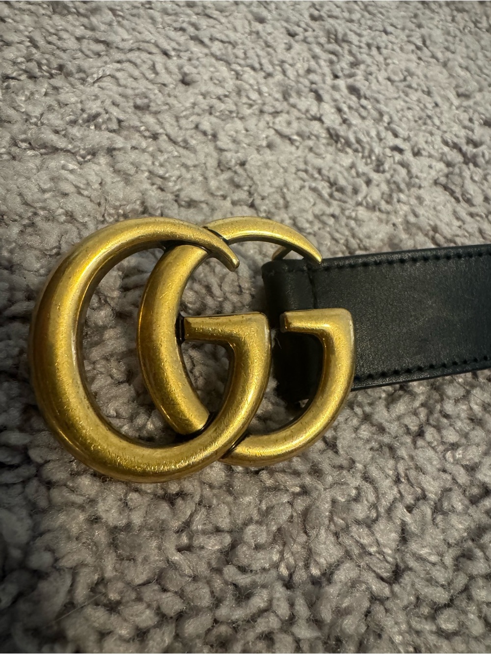 Gucci Marmont GG Belt Black Leather 80/32 Gold - Picture 4 of 9